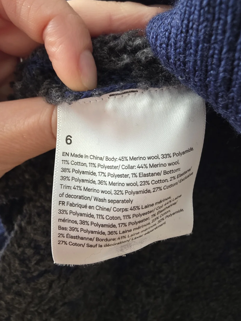 lululemon athletica Navy, Cream & Charcoal Colorblock Turtleneck Sweater